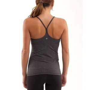 Lululemon Heathered Stripe Black Power Y Tank 8
